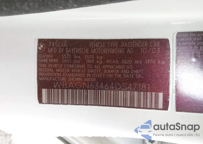 WBAGN63464DS47181: 42236487