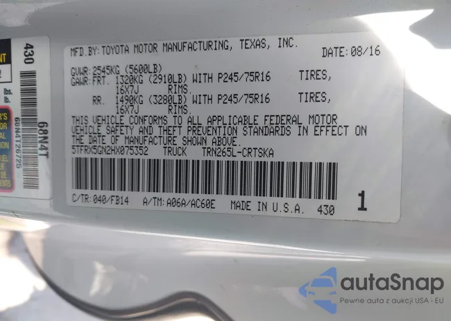 5TFRX5GN2HX075352: 42236655