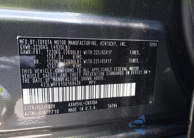 4T3LWRFV1SU169428: 42236708