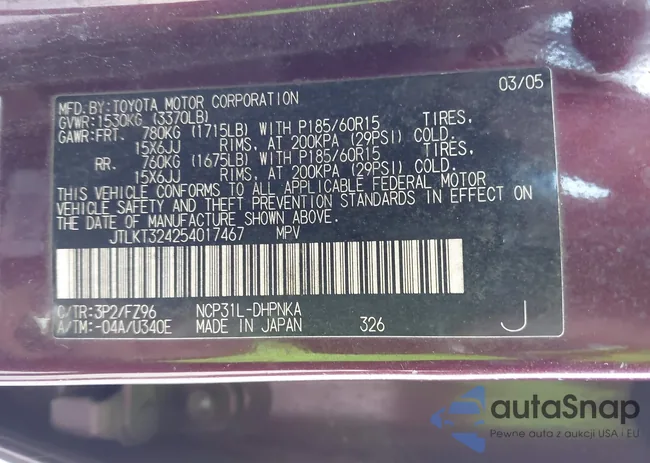 JTLKT324254017467: 42236800