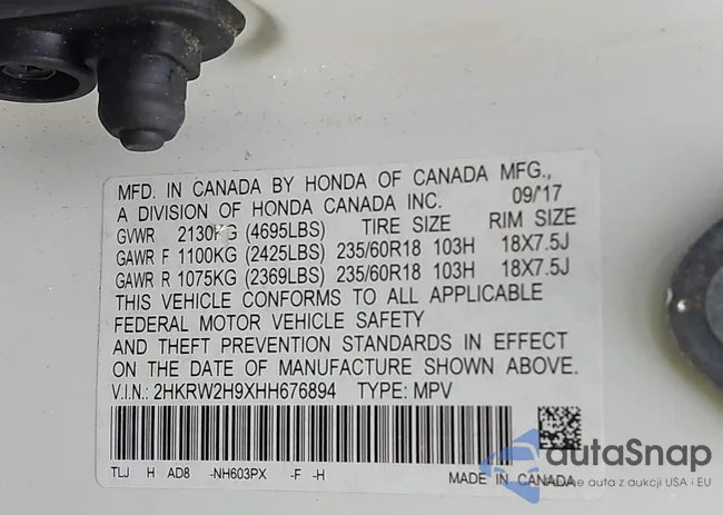 2HKRW2H9XHH676894: 42236829