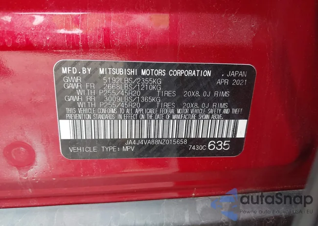 JA4J4VA88NZ015658: 42236036