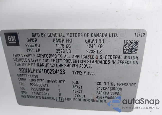 2GNALPEK1D6224123: 42236223