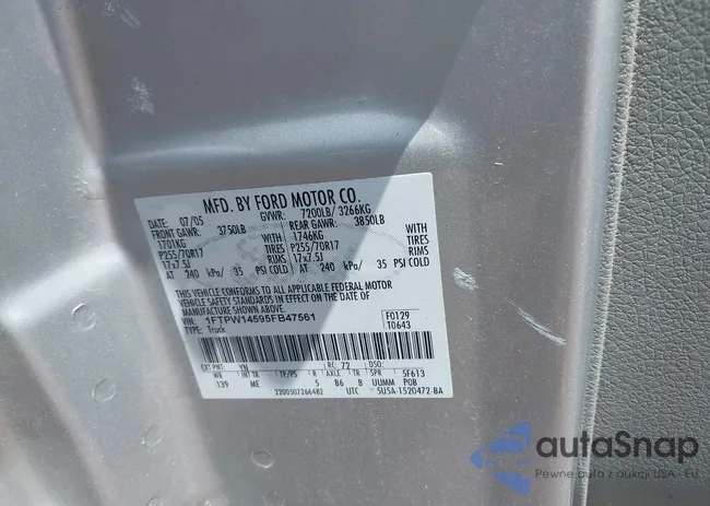 1FTPW14595FB47561: 42237467