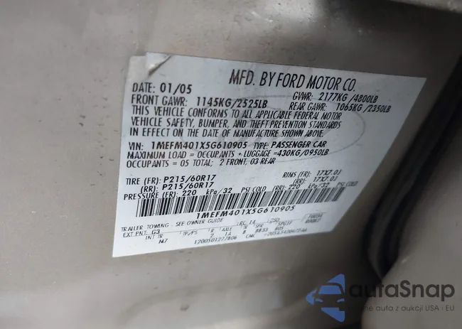 1MEFM401X5G610905: 42237490