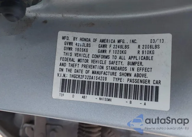 1HGCR2F32DA154209: 42237519