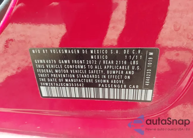 3VW2K7AJXCM353542: 42237614