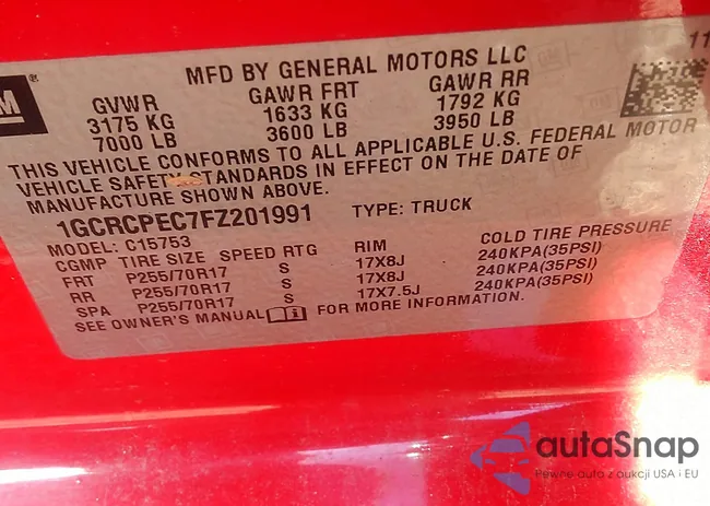 1GCRCPEC7FZ201991: 42237687