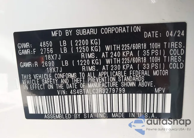 4S4BTALC3R3279799: 42237688