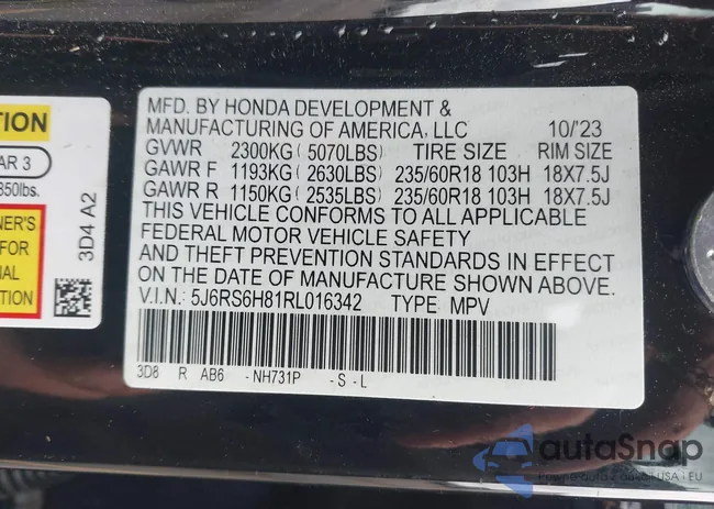 5J6RS6H81RL016342: 42237046