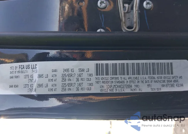 1C4PJMDX2KD281255: 42237364