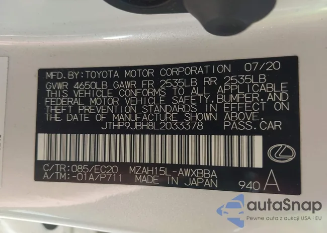 JTHP9JBH8L2033378: 42238559