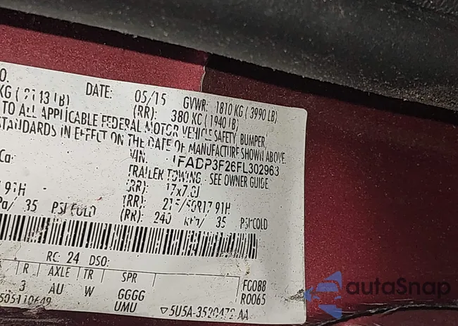 1FADP3F26FL302963: 42238933