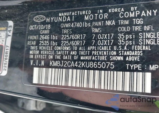 KM8J2CA42KU865075: 42237984