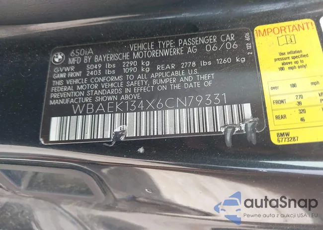 WBAEK134X6CN79331: 42238036