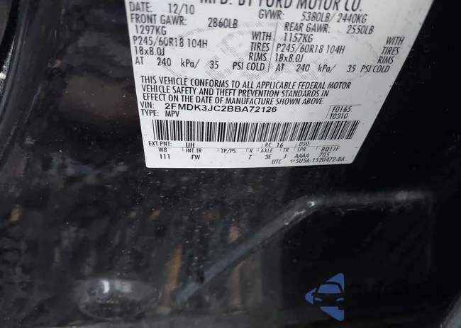 2FMDK3JC2BBA72126: 42238346