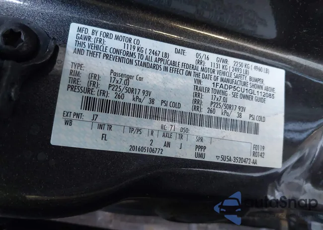 1FADP5CU1GL112085: 42239257