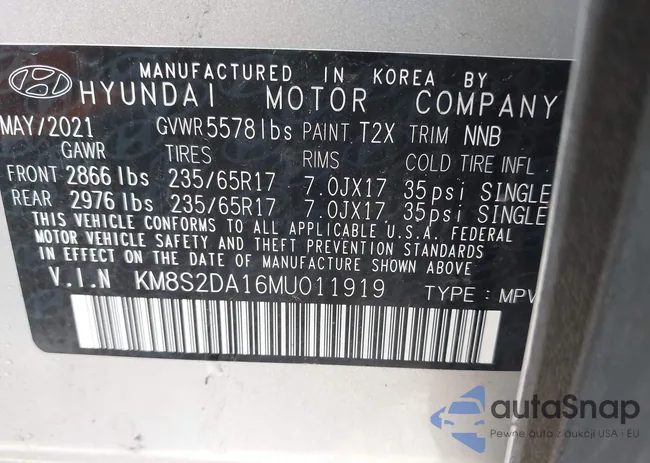 KM8S2DA16MU011919: 42240384