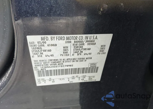 1FMNU42S1YEC78982: 42240482