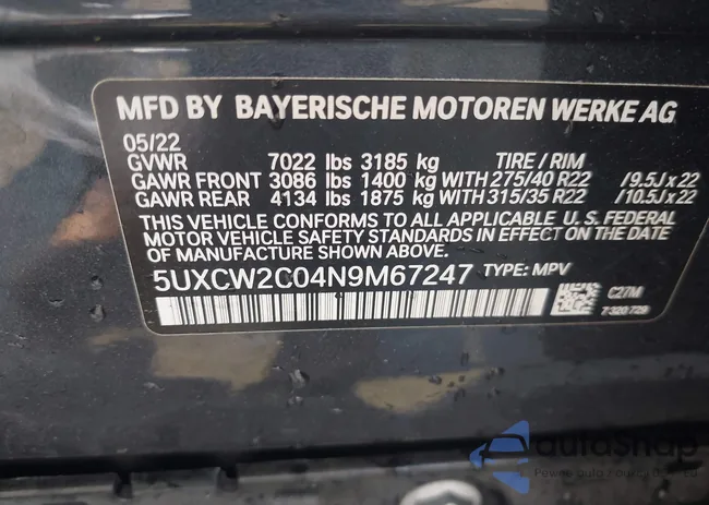 5UXCW2C04N9M67247: 42240637