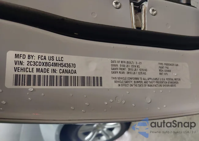 2C3CDXBG4MH543670: 42240731