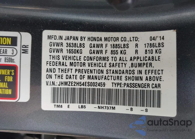 JHMZE2H54ES002459: 42240860