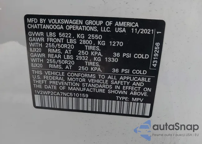 1V2WP2CA7NC510159: 42240944