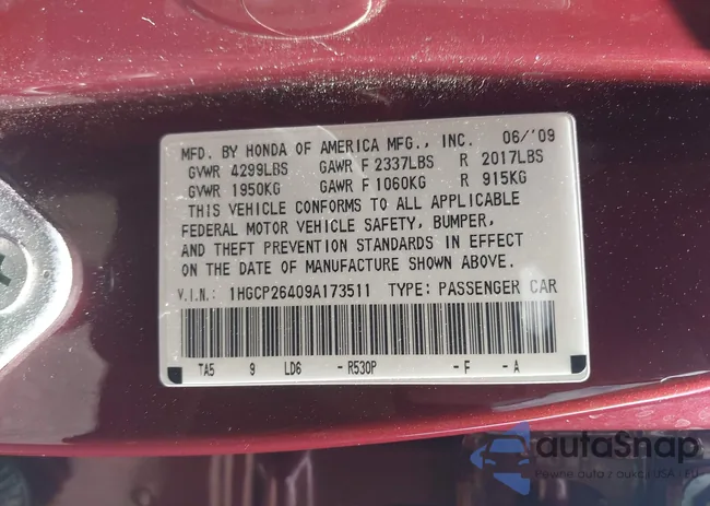 1HGCP26409A173511: 42241478