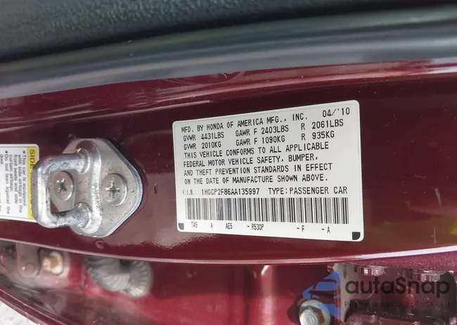 1HGCP2F86AA135997: 42241544