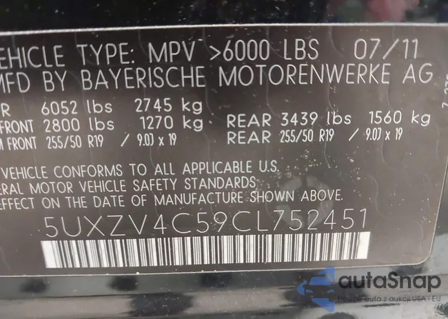 5UXZV4C59CL752451: 42241640