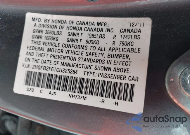 2HGFB2F61CH325284: 42241860