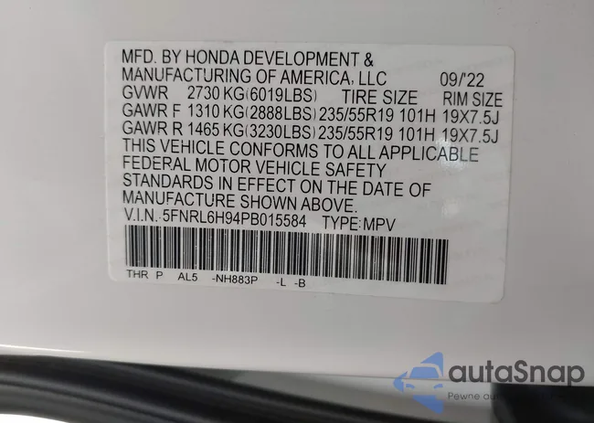 5FNRL6H94PB015584: 42241861