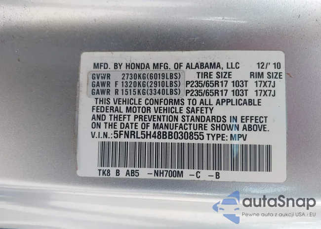 5FNRL5H48BB030855: 42241890