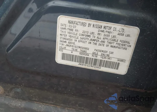 JNKBV61E27M720652: 42241014