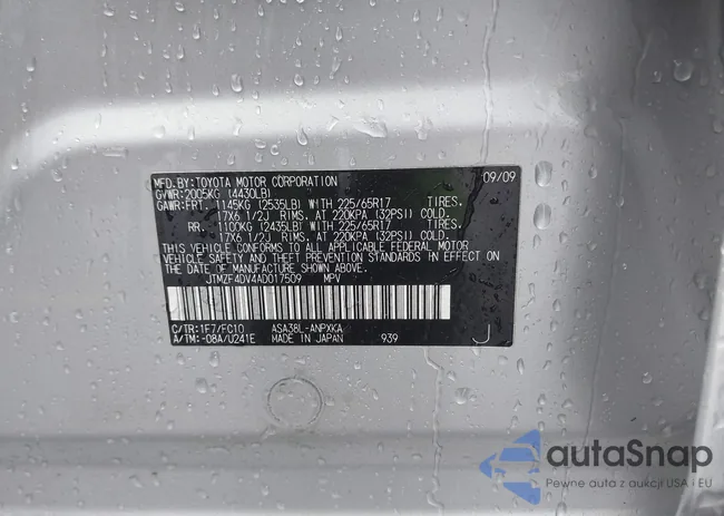 JTMZF4DV4AD017509: 42241130