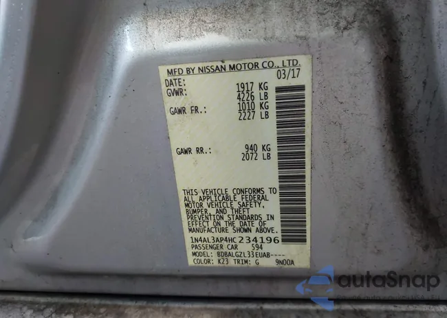 1N4AL3AP4HC234196: 42241193