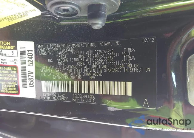 5TDDK3DC8CS040183: 42241222