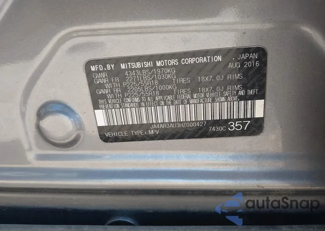 JA4AR3AU3HZ000427: 42242515