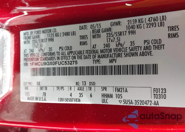 1FMCU9GX0FUC53275: 42242630