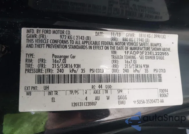 1FADP3F23EL222955: 42242751