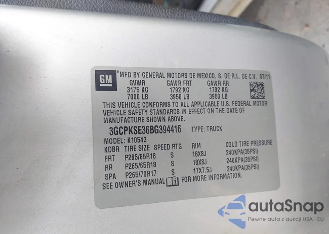 3GCPKSE36BG394416: 42242804