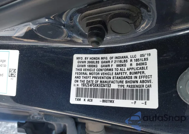 19XZE4F5XKE034153: 42242806