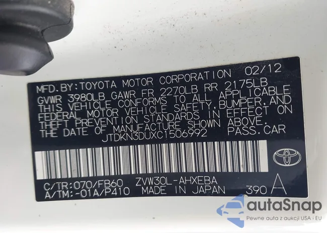 JTDKN3DUXC1506992: 42242861