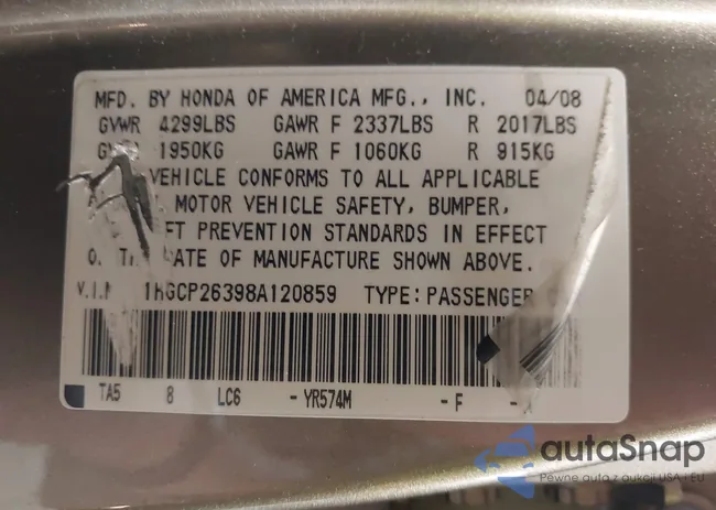 1HGCP26398A120859: 42242012