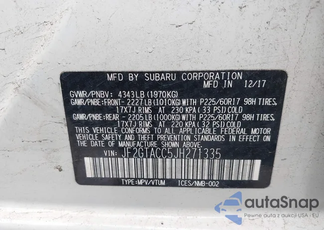 JF2GTACC5JH271335: 42242097