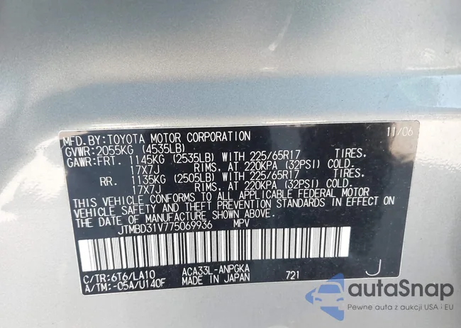 JTMBD31V775069936: 42242274