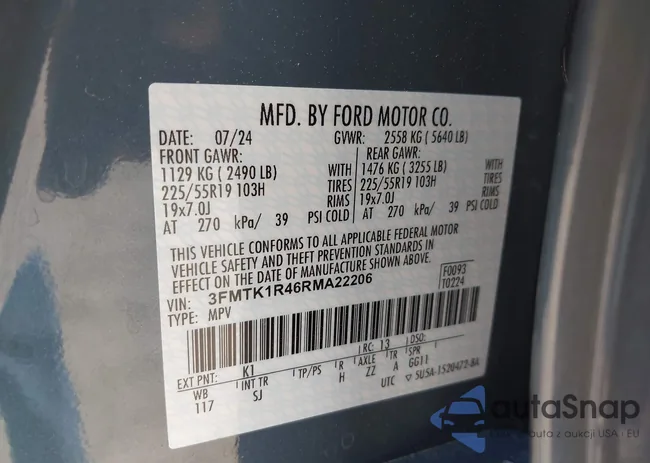 3FMTK1R46RMA22206: 42243515