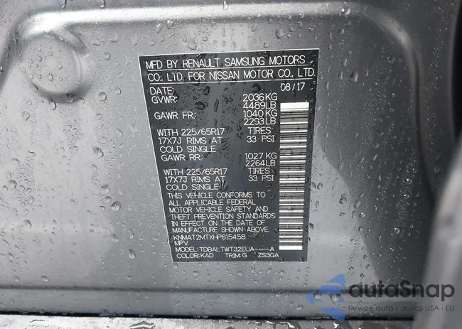 KNMAT2MTXHP615458: 42243534