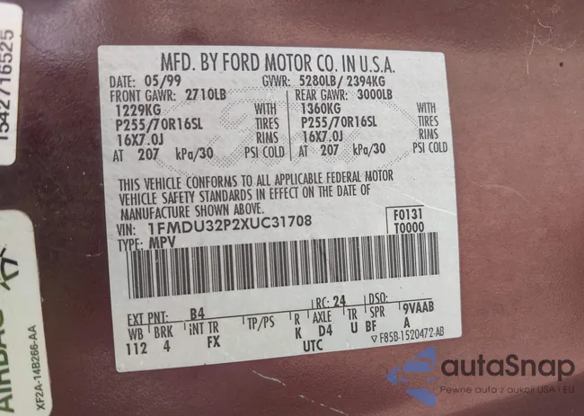 1FMDU32P2XUC31708: 42243725