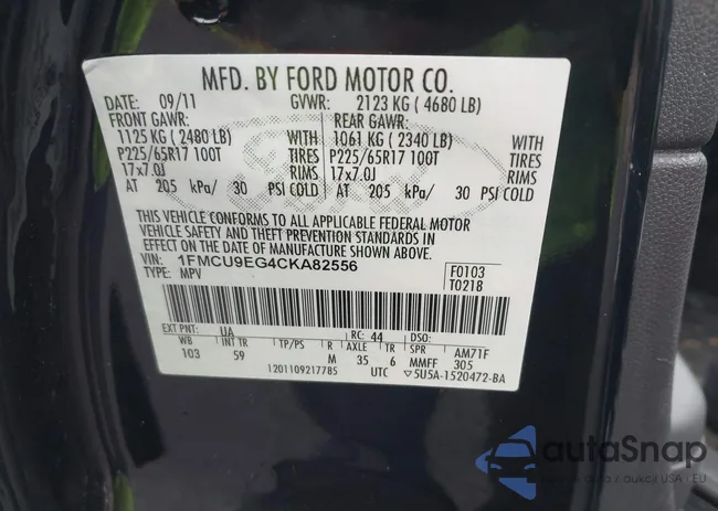 1FMCU9EG4CKA82556: 42243863